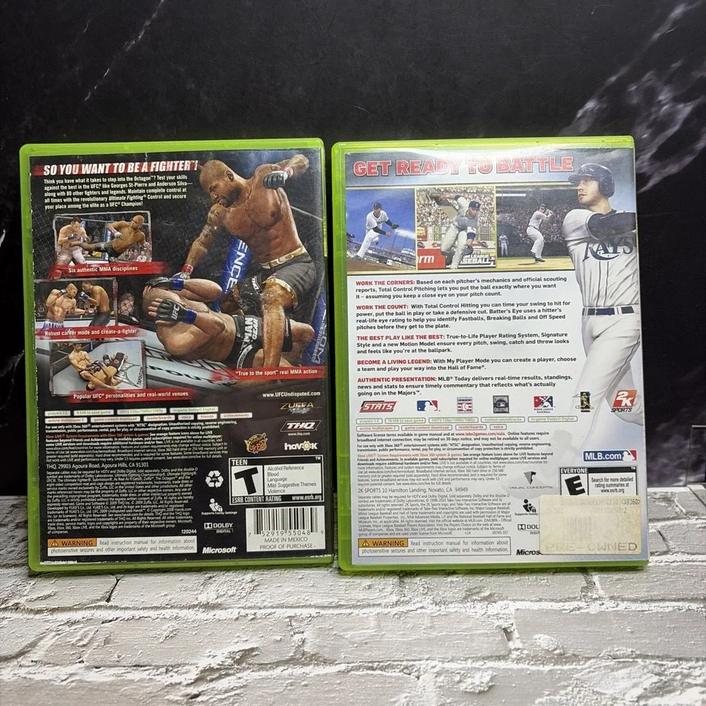 UFC 09 - CIB & MLB 2K10 Case /Disk Only (Xbox 360) T&W